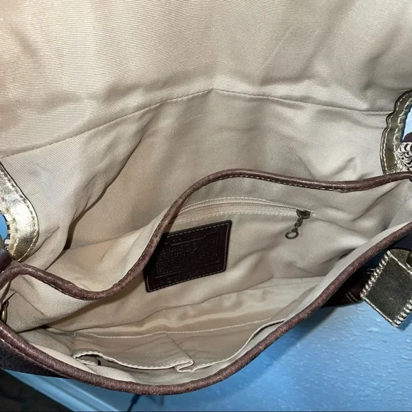 VTG COACH BOHO 90 Y2k Leather & Suede Brown Soho flap 10479  VERY RARE Bag - Picture 9 of 13